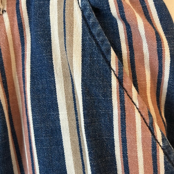 Size 16 wide leg capri style denim striped pant - Picture 3 of 6